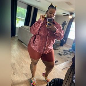 Premium Cotton Dark Rust Biker shorts PLUS SIZE